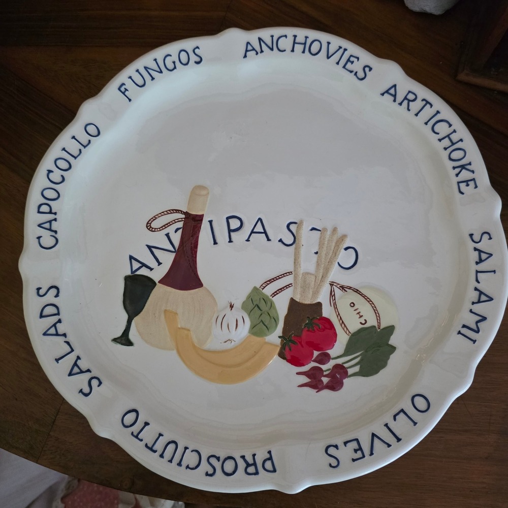 Vintage Antipasto Serving Platter Large Ceramic Italian Kitchen‎ Decor